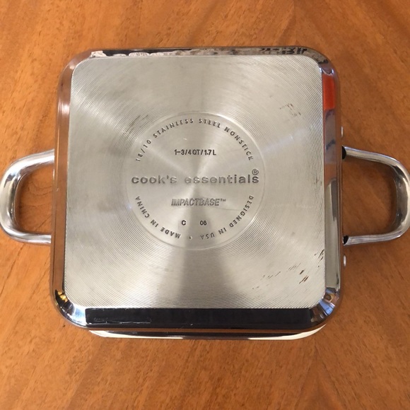 QVC Cooks Essentials Impactbase stainless steel nonstick 1 3/4 qt with lid - Picture 4 of 5